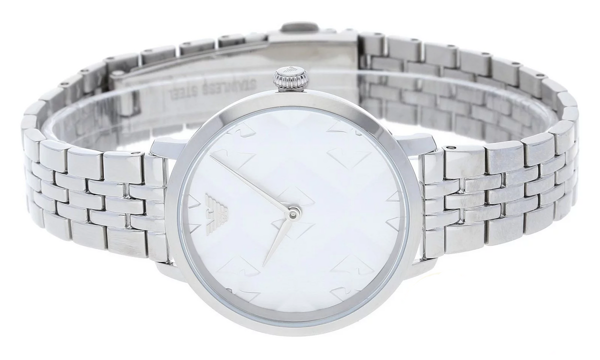 Emporio Armani Modern Silver Dial Silver Steel Strap Watch for Women - AR11213