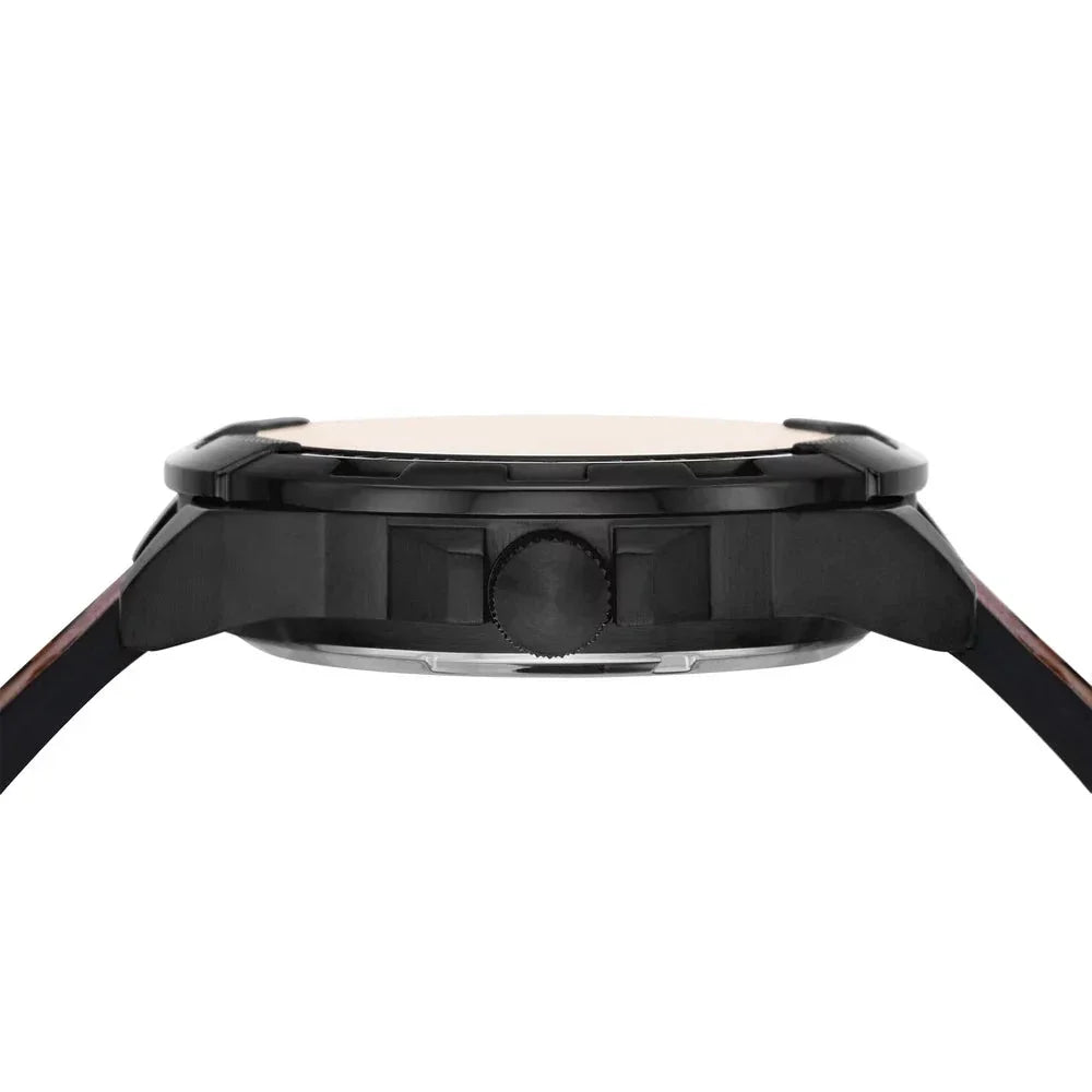 Fossil Bronson Automatic Skeleton Black Dial Brown Leather Strap Watch for Men - ME3219