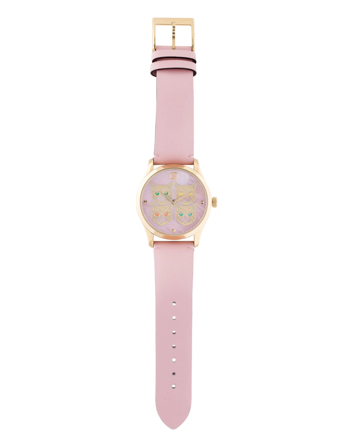 Gucci G Timeless Quartz Mother of Pearl Dial Pink Leather Strap Watch For Women -  YA1264132