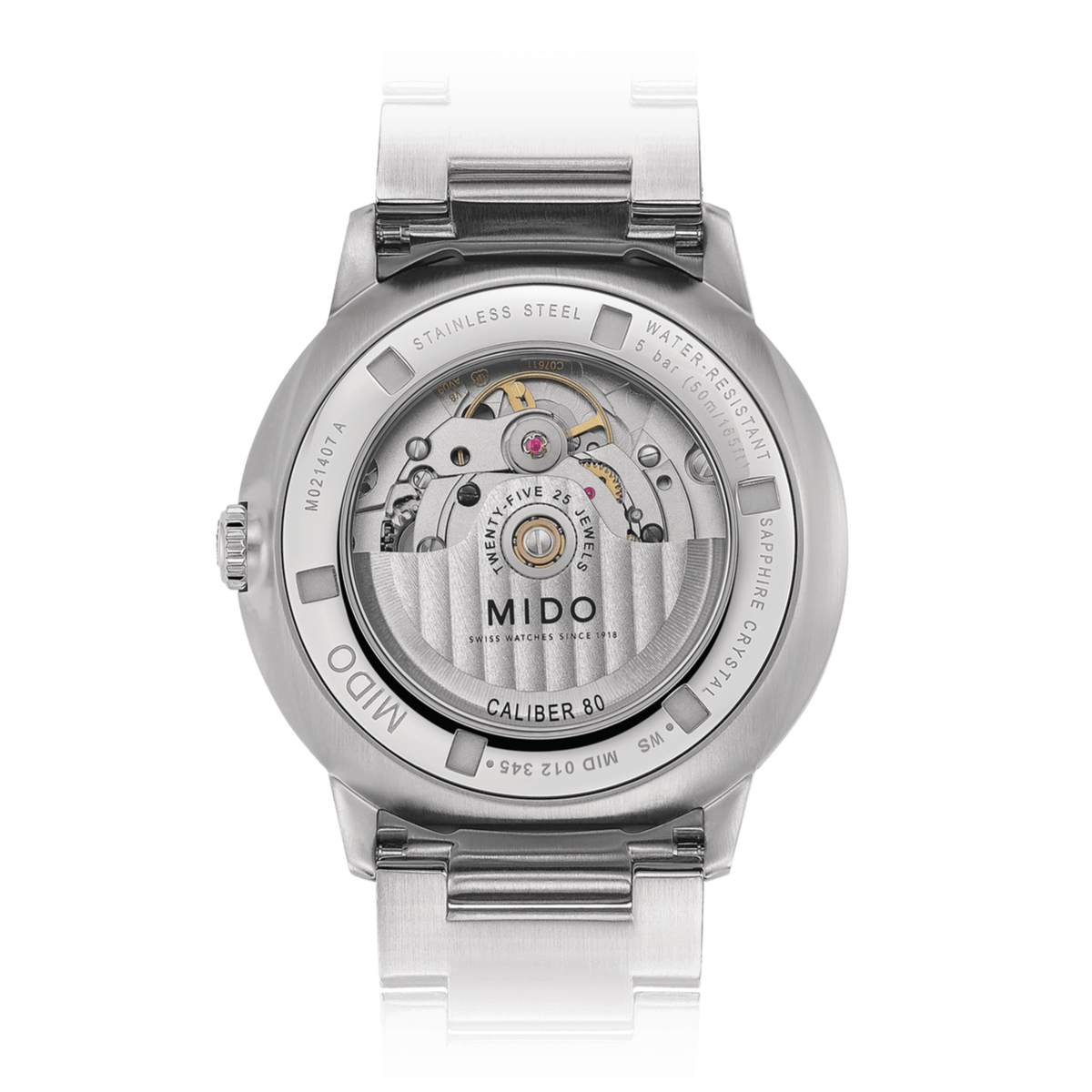 Mido Commander Automatic Gradient Blue Dial Silver Steel Strap Watch For Men - M021.407.11.411.01