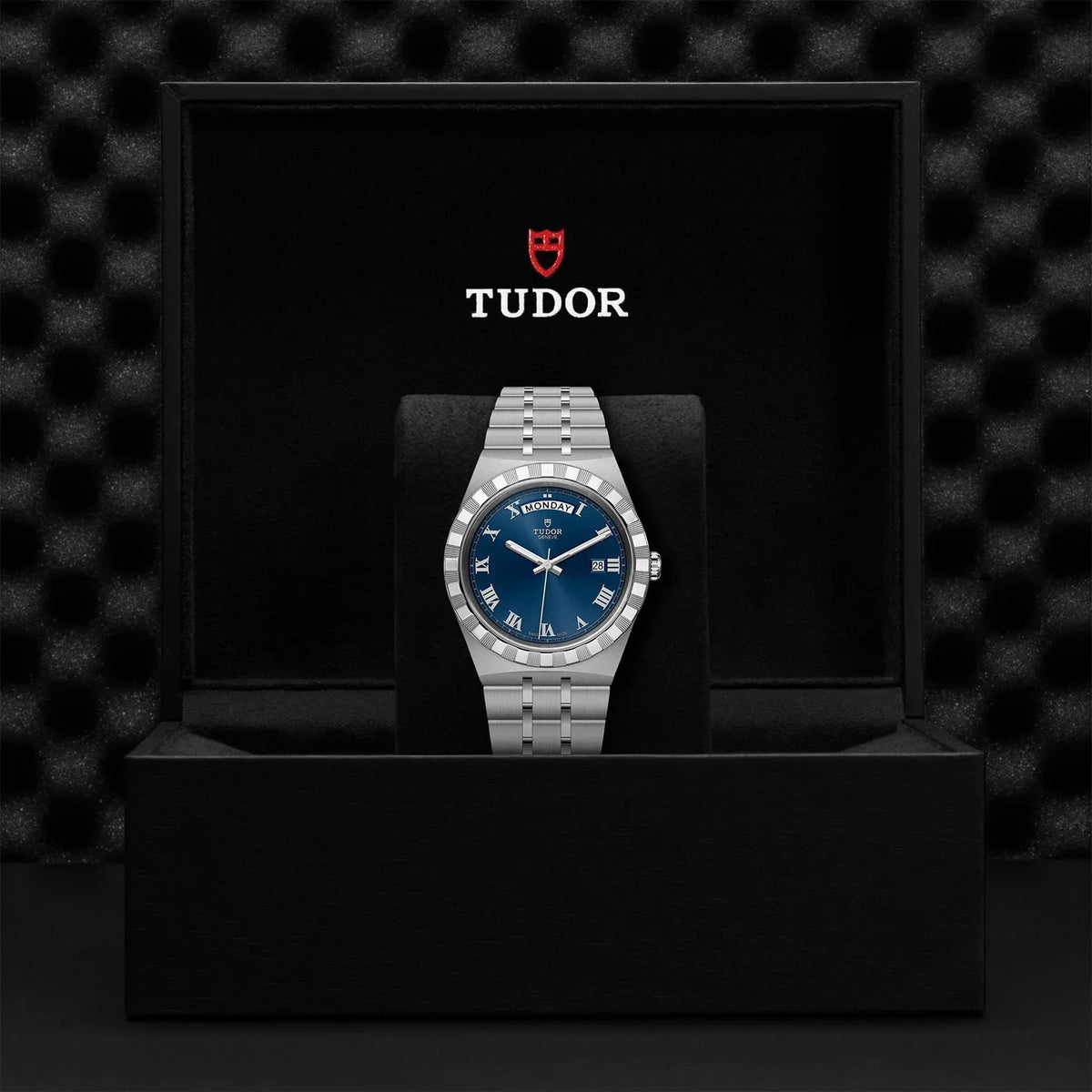 Tudor Royal Automatic Blue Dial Silver Steel Strap Watch for Men - M28600-0005