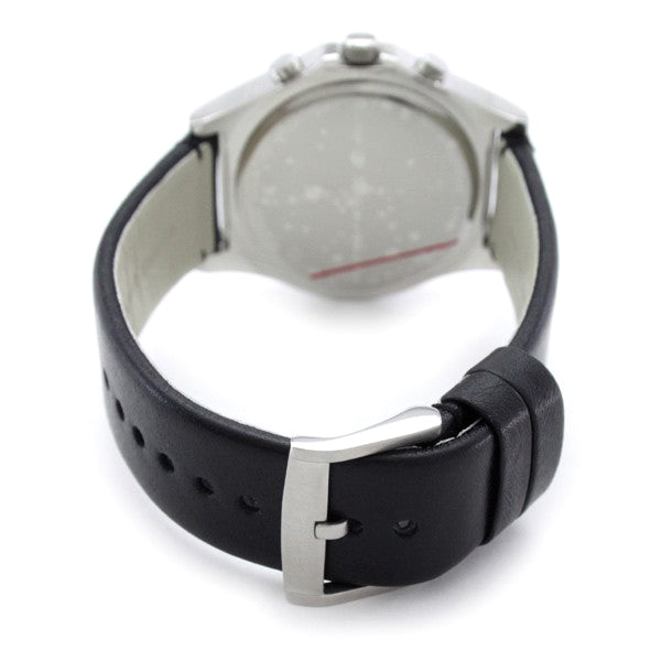 Marc Jacobs Blade Chronograph White Dial Black Leather Strap Watch for Women - MBM1189