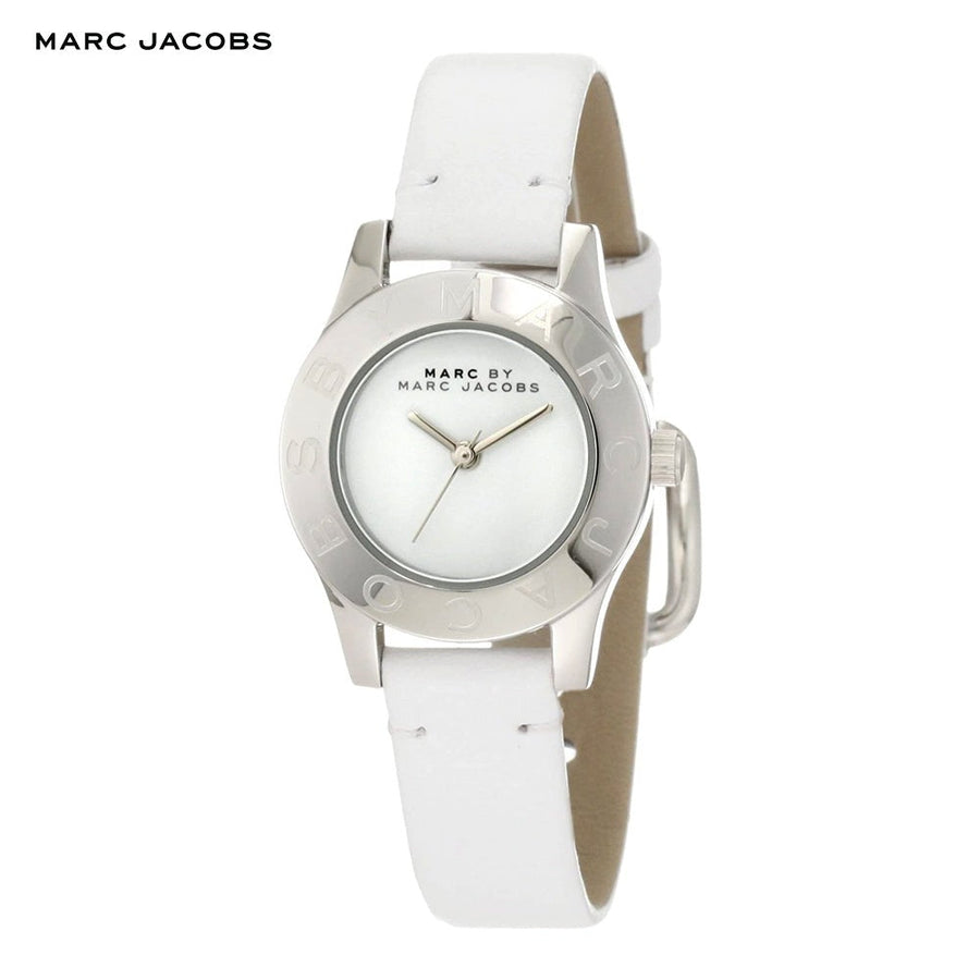 Marc Jacobs Blade White Dial White Leather Strap Watch for Women - MBM1200
