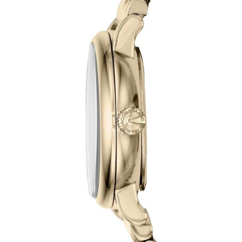 Marc Jacobs Baker White Dial Gold Steel Strap Watch for Women - MBM3247