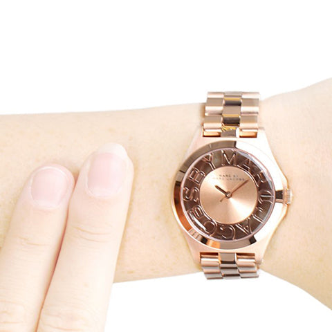 Marc Jacobs Henry Rose Gold Dial Rose Gold Steel Strap Watch for Women - MBM3293