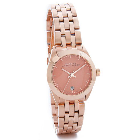 Marc Jacobs Peeker Pink Dial Rose Gold Stainless Steel Strap Watch for Women - MBM3377