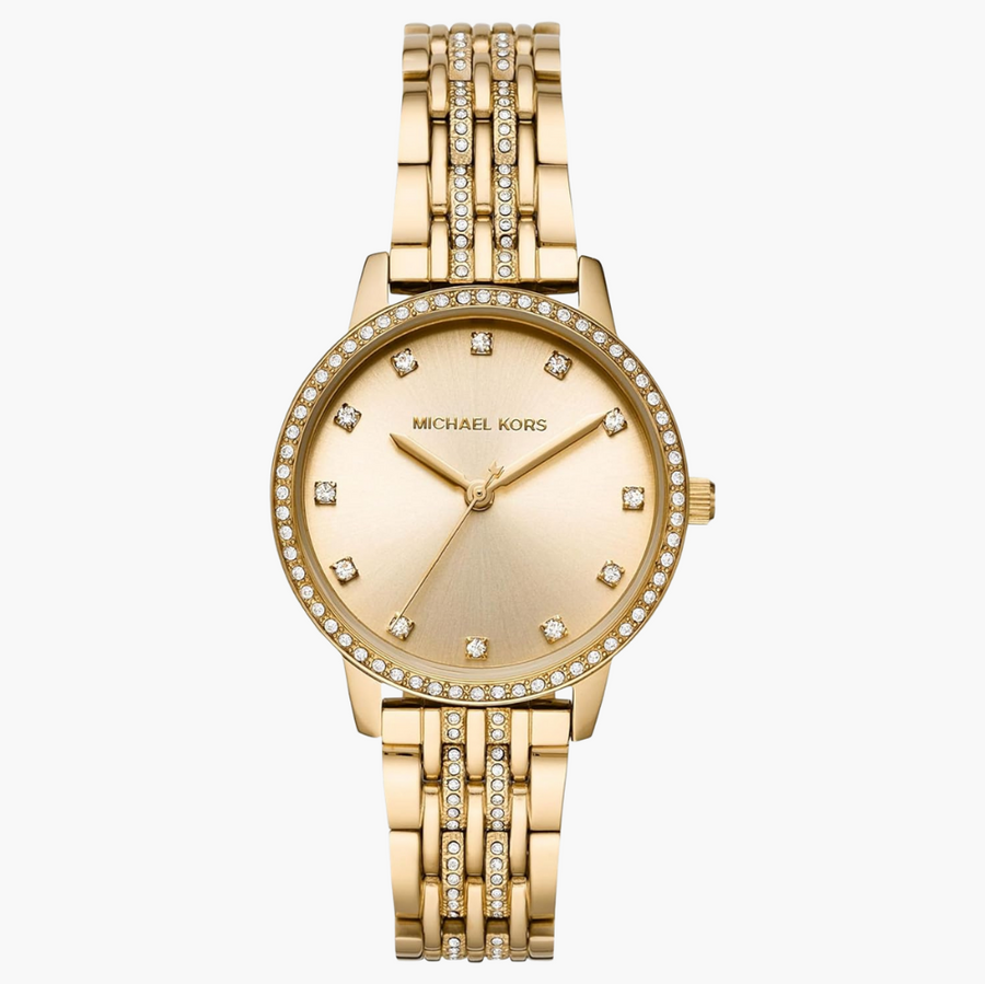 Michael Kors Melissa Quartz Gold Dial Gold Steel Strap Watch for Women - MK4368