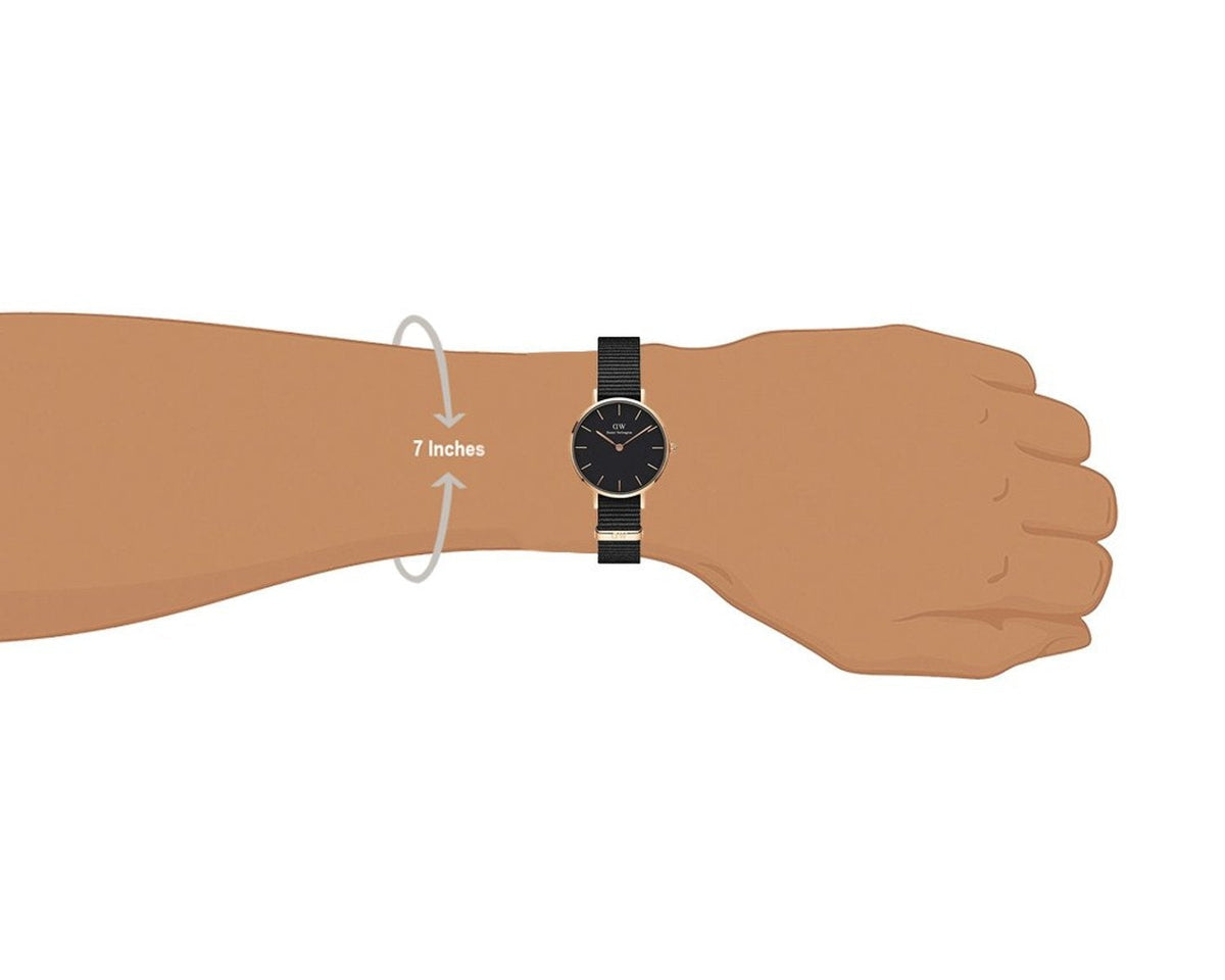 Daniel Wellington Petite Cornwall Black Dial Black Nylon Strap Watch for Women - DW00100247