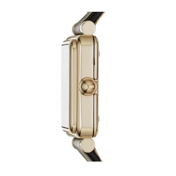 Marc Jacobs Vic Silver Dial Black Leather Strap Watch for Women - MJ1437