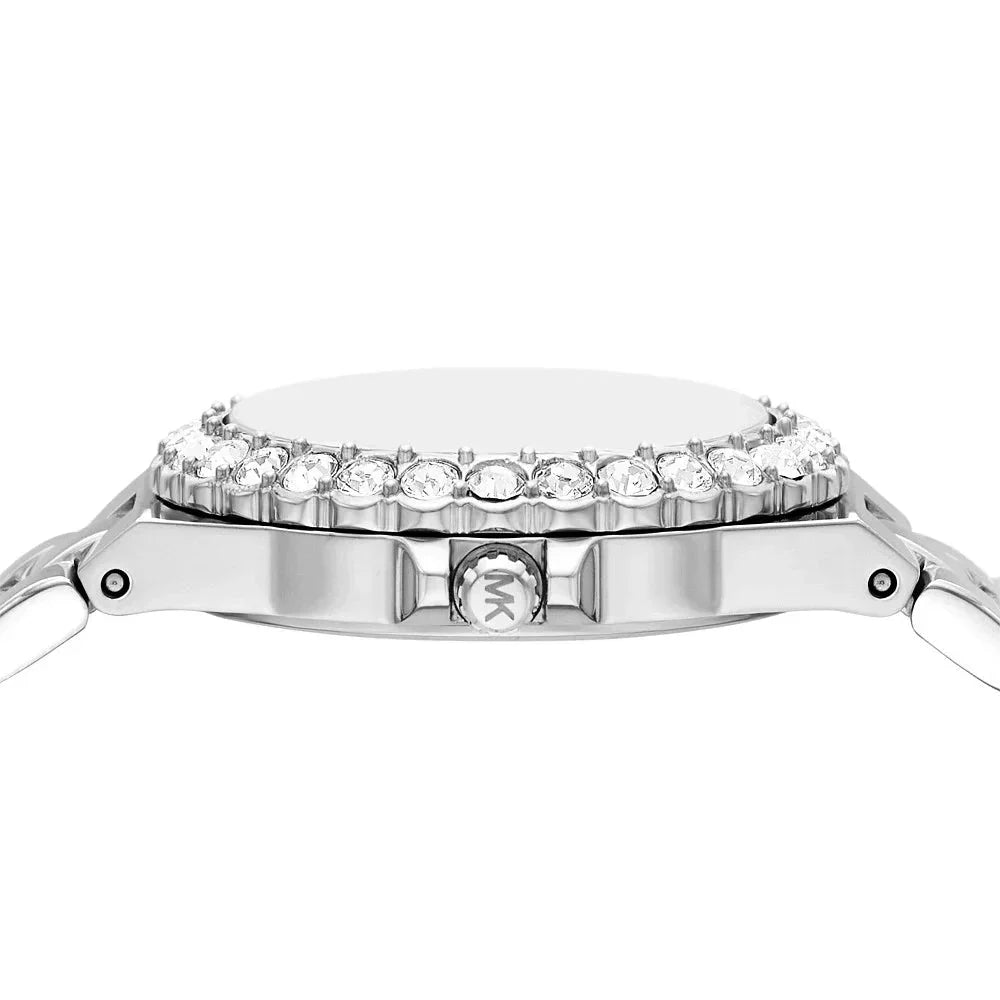 Michael Kors Lennox Three-Hand Blue Dial Silver Steel Strap Watch For Women - MK7397