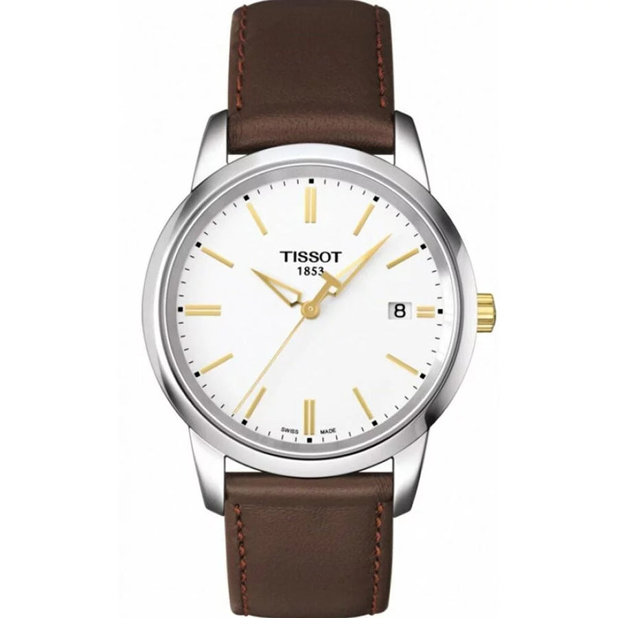 Tissot T Classic Dream White Dial Brown Leather Strap Watch for Men - T033.410.26.011.01