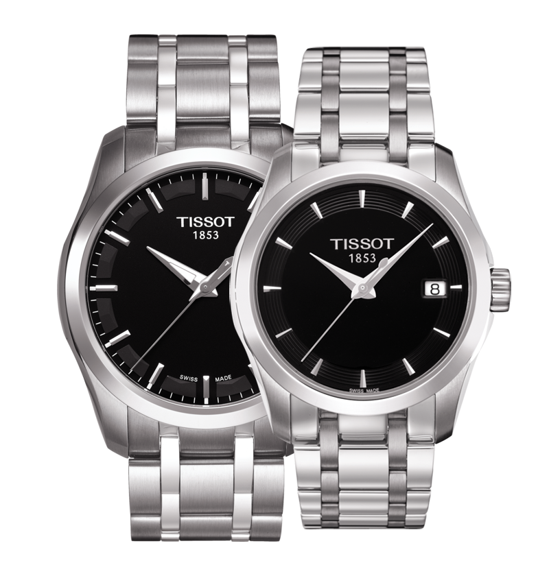 Tissot T Trend Couturier Lady Black Dial Silver Steel Strap Watch For Women - T035.210.11.051.00