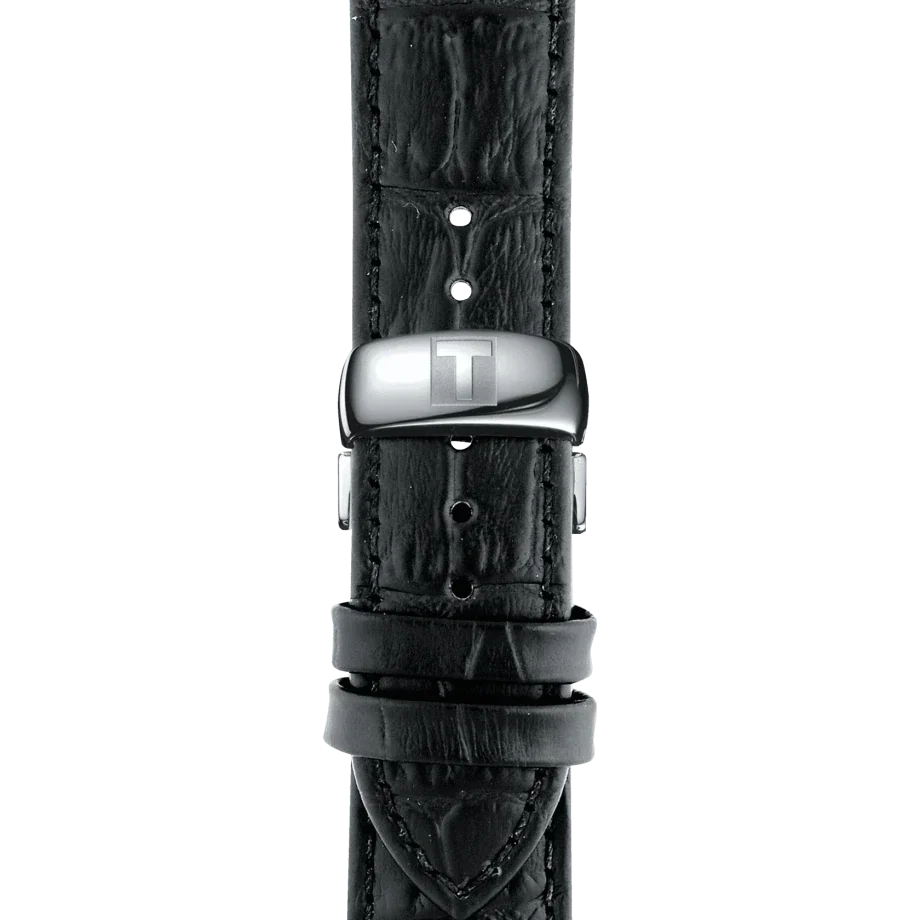 Tissot T Classic Tradition Quartz Black Dial Black Leather Strap Watch For Men - T063.610.16.058.00
