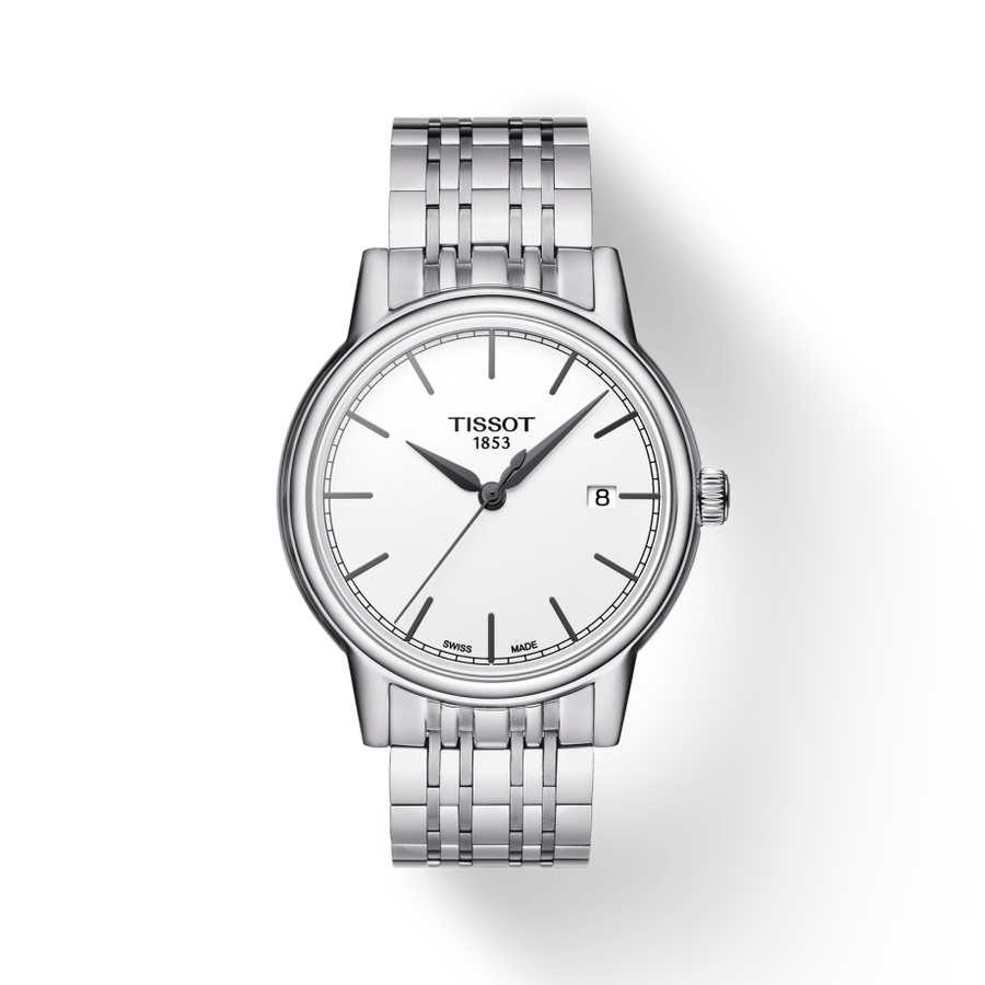 Tissot Carson Steel White Dial Silver Steel Strap Watch For Men - T085.410.11.011.00