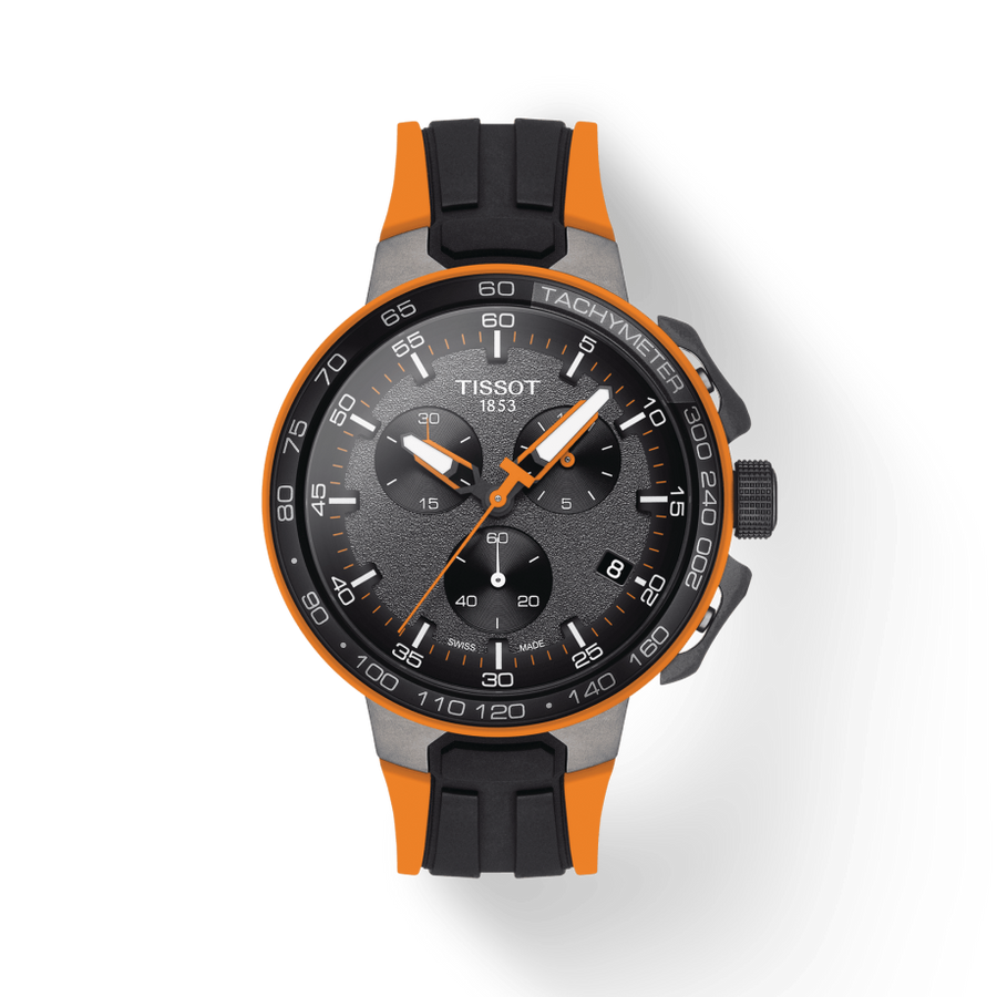 Tissot T Race Cycling Chronograph Black Dial Two Tone Rubber Strap Watch For Men - T111.417.37.441.04