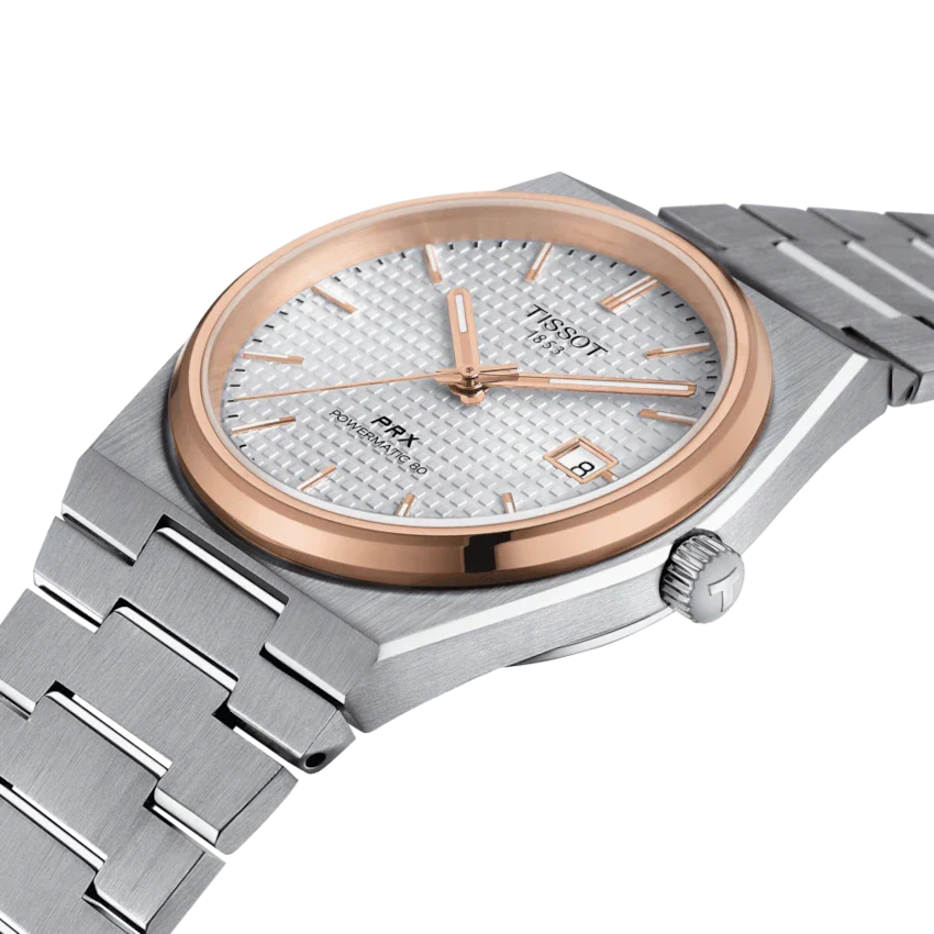 Tissot PRX Powermatic 80 Silver Dial Silver Steel Strap Watch For Men - T1374072203100