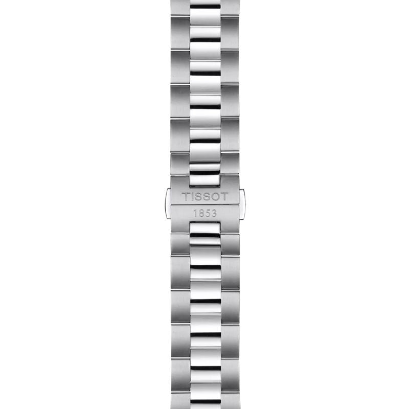 Tissot Gentleman Powermatic 80 Silicium Ice Blue Silver Steel Strap Watch For Men - T127.407.11.351.00