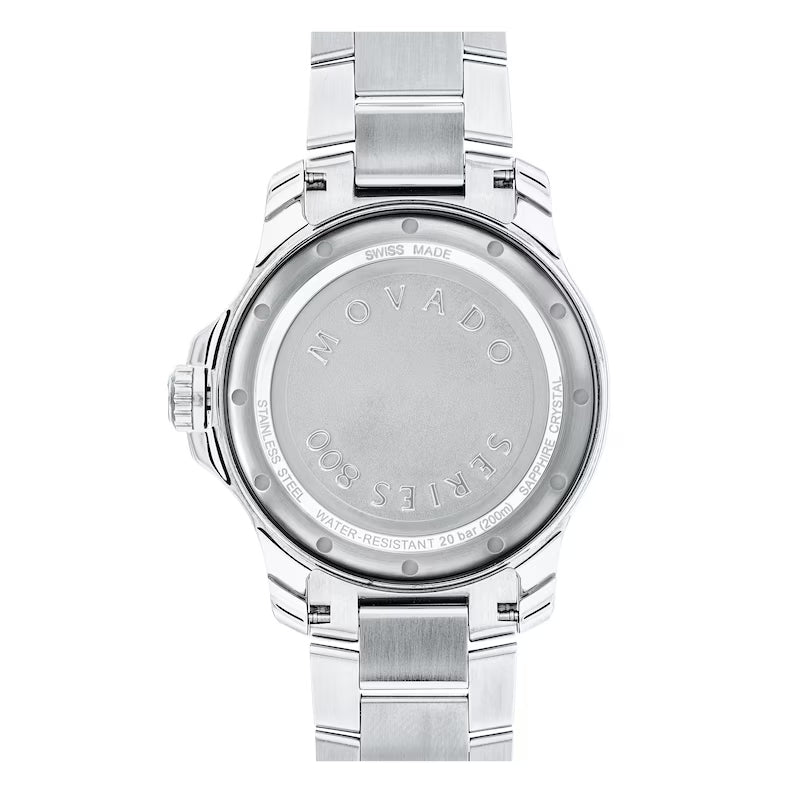 Movado Series 800 Green Dial Silver Steel Strap Watch For Men - 2600136