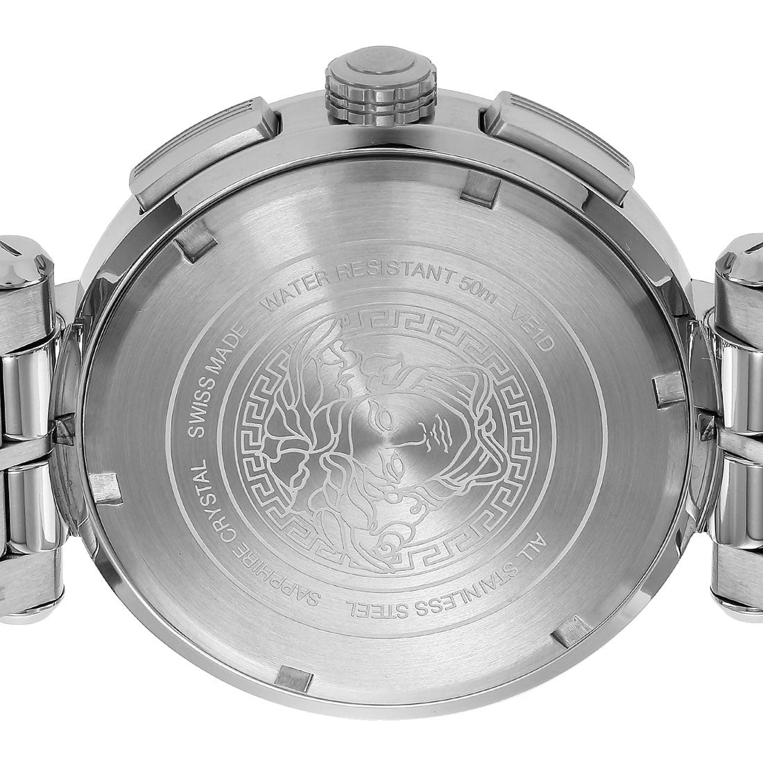 Versace Aion Chronograph Black Dial Silver Steel Strap Watch For Men - VE1D01019