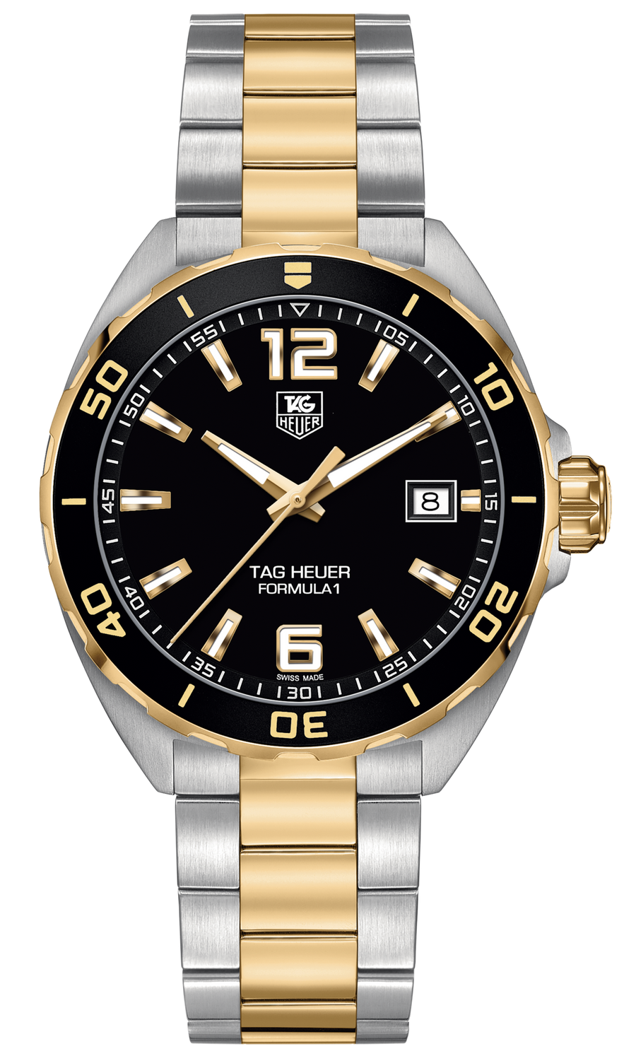 Tag Heuer Formula 1 Quartz Black Dial Two Tone Steel Strap Watch for Men - WAZ1121.BB0879