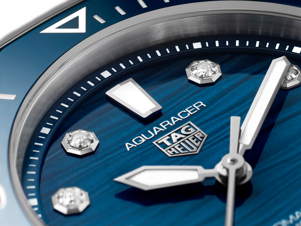 Tag Heuer Aquaracer Professional 300 Automatic Diamonds Blue Dial Silver Steel Strap Watch for Women - WBP231B.BA0618