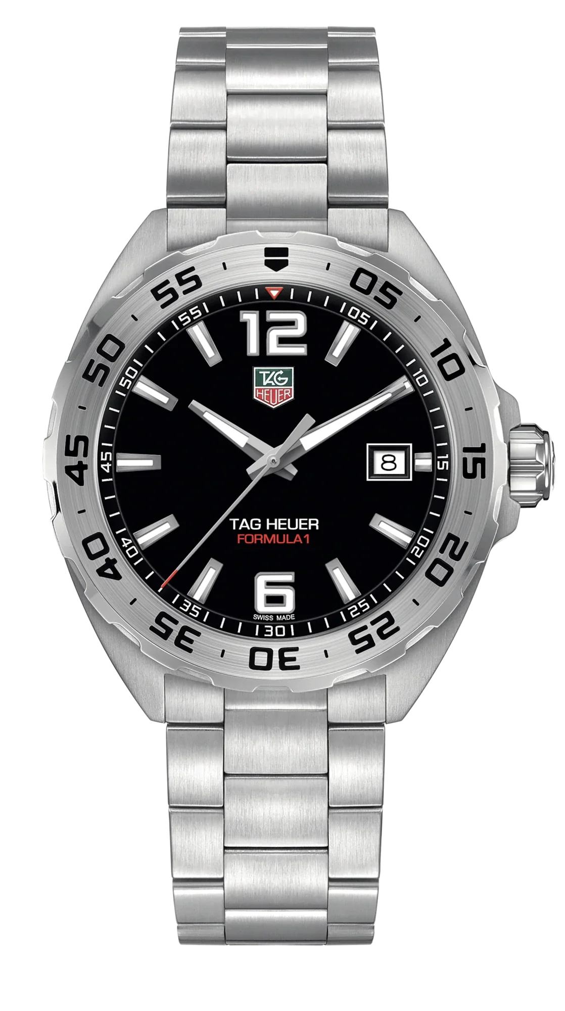 Tag Heuer Formula 1 Black Dial Silver Steel Strap Watch for Men - WAZ1112.BA0875