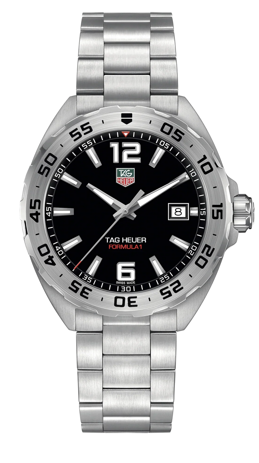 Tag Heuer Formula 1 Black Dial Silver Steel Strap Watch for Men - WAZ1112.BA0875