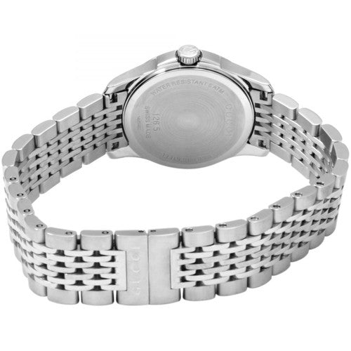 Gucci G Timeless Diamonds Mother of Pearl Dial Silver Steel Strap Watch For Women - YA126504