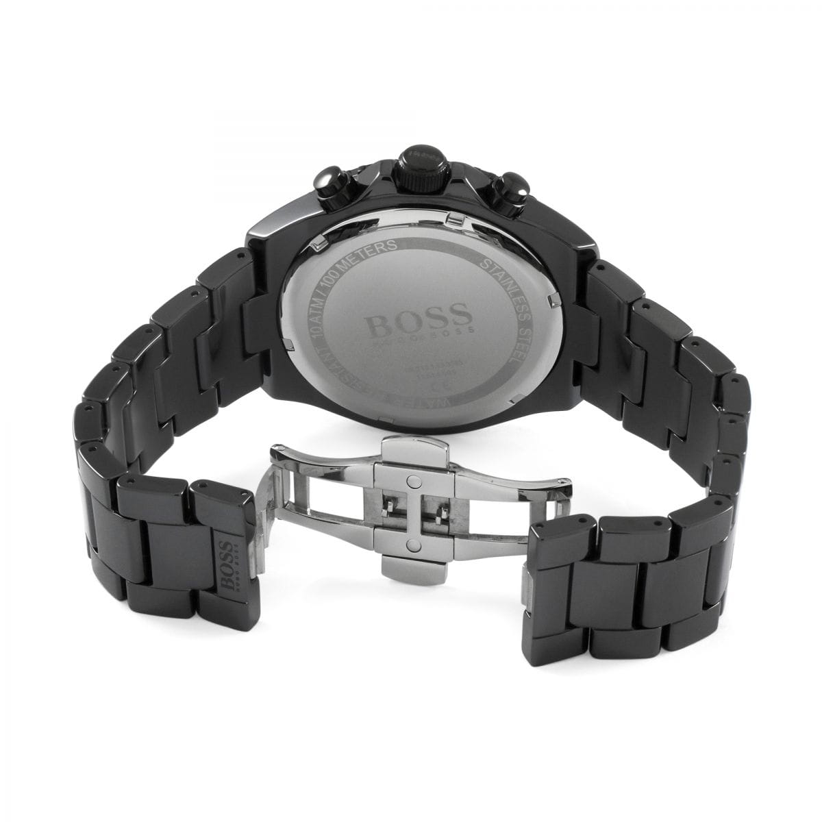 Hugo Boss Ocean Edition Navy Blue Dial Black Steel Strap Watch for Men - 1513743