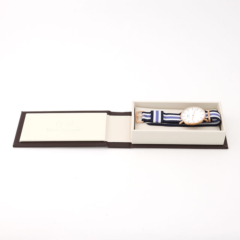 Daniel Wellington Classic Trinity White Dial Three Tone Nylon Strap Watch For Women - 0509DW