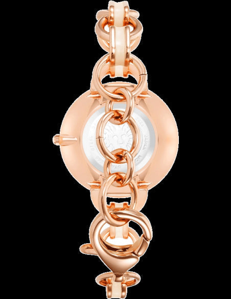 Emporio Armani Retro Quartz Silver Dial Rose Gold Steel Strap Watch For Women - AR1776