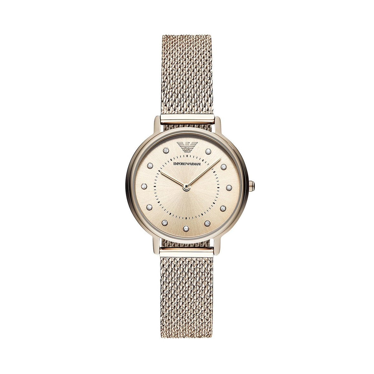 Emporio Armani Kappa Pink Dial Pink Mesh Bracelet Watch For Women - AR11129