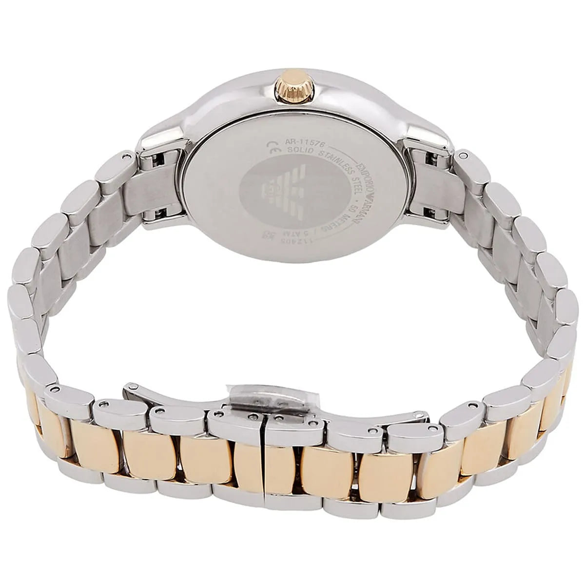 Emporio Armani Cleo Blue Dial Two Tone Steel Strap Watch for Women - AR11576