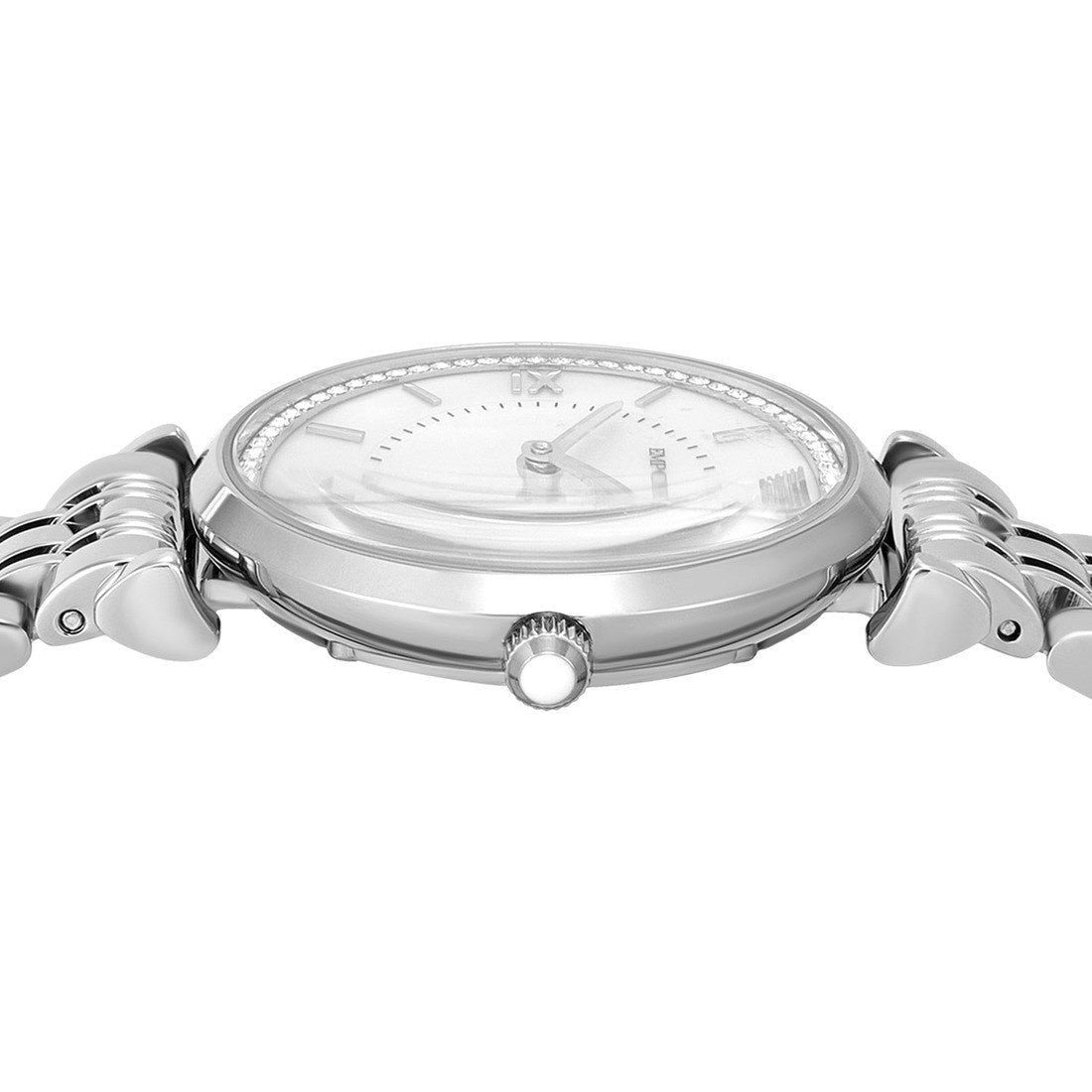 Emporio Armani Gianni T-Bar Mother of Pearl Dial Silver Steel Strap Watch for Women - AR11701