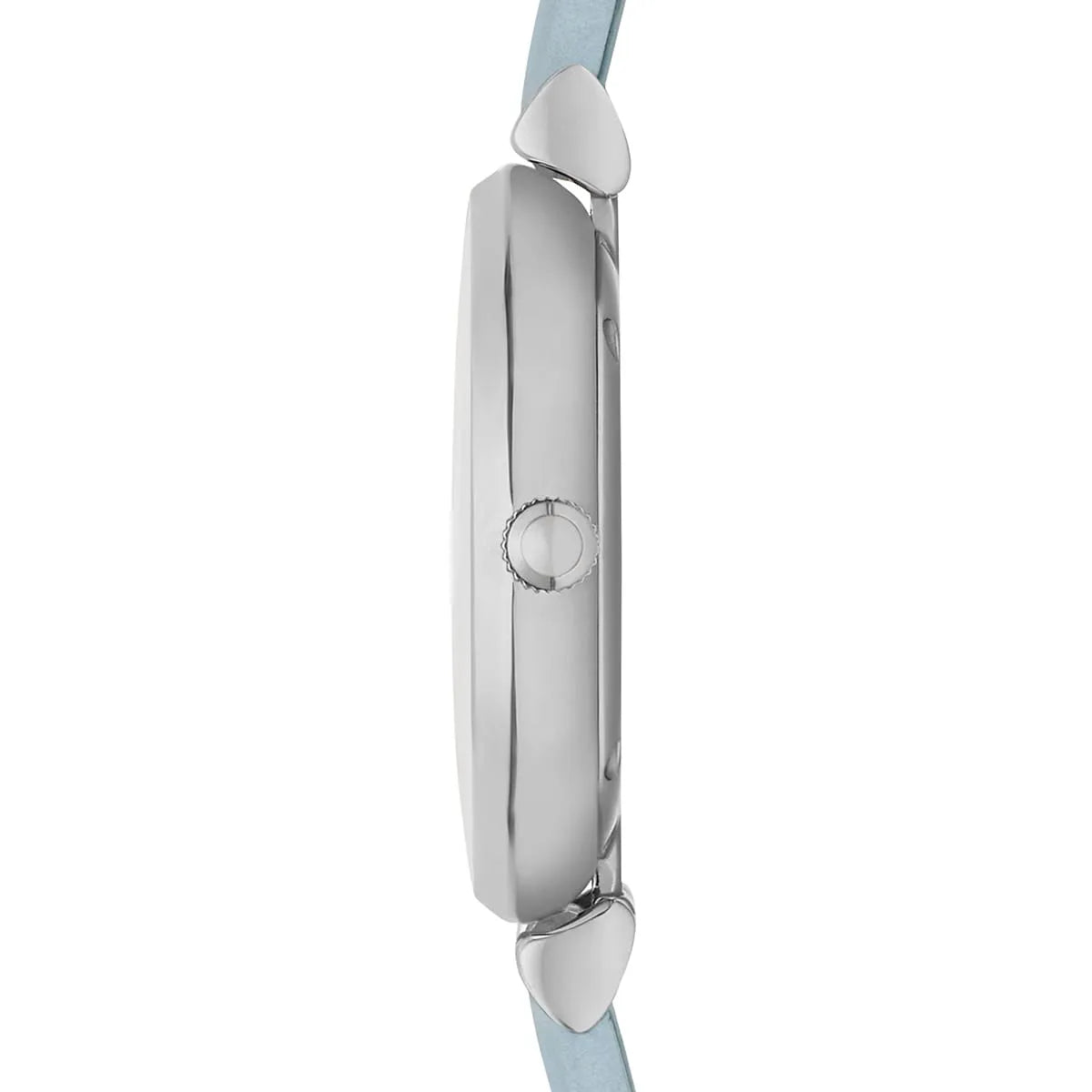 Emporio Armani Gianni T-Bar White Dial Blue Leather Strap Watch for Women - AR1928