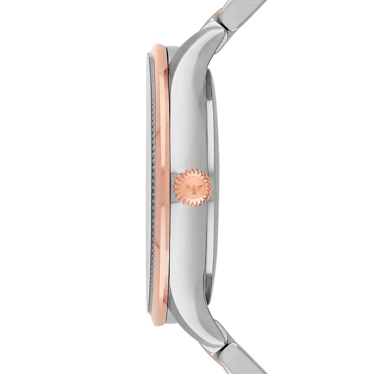 Emporio Armani Alpha Silver Dial Two Tone Steel Strap Watch for Women - AR1962
