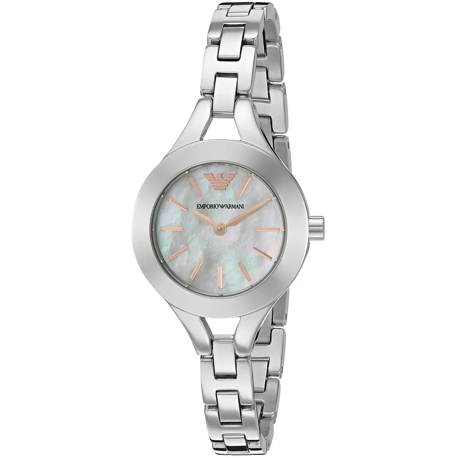 Emporio Armani Chiara Mother of Pearl Dial Silver Steel Strap Watch for Women - AR7425