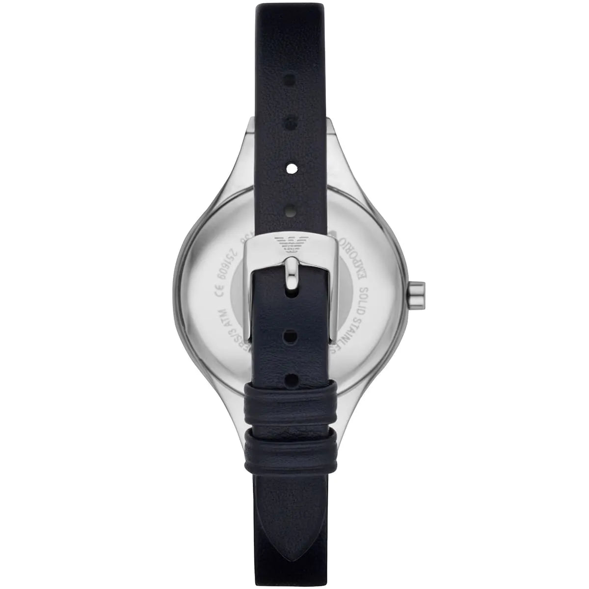 Emporio Armani Chiara Two Tone Dial Black Leahter Strap Watch for Women  - AR7436