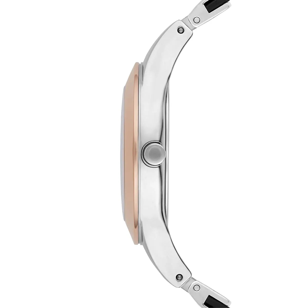 Emporio Armani Chiara Two Tone Dial Black Leahter Strap Watch for Women  - AR7436