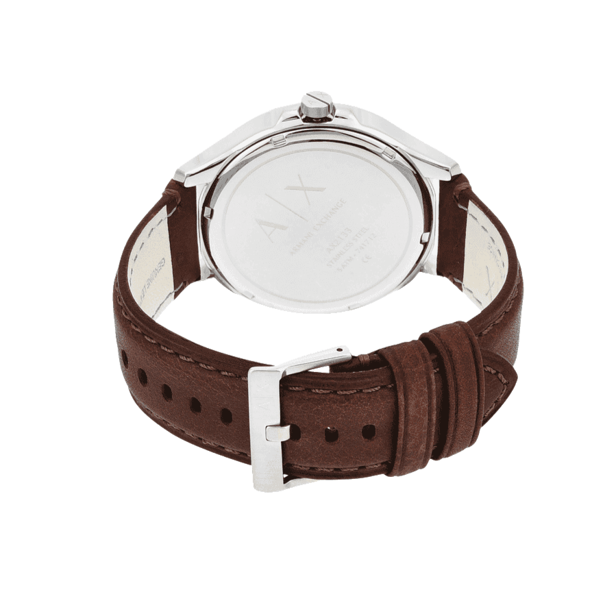 Armani Exchange Hampton Chronograph Blue Dial Brown Leather Strap Watch For Men - AX2133