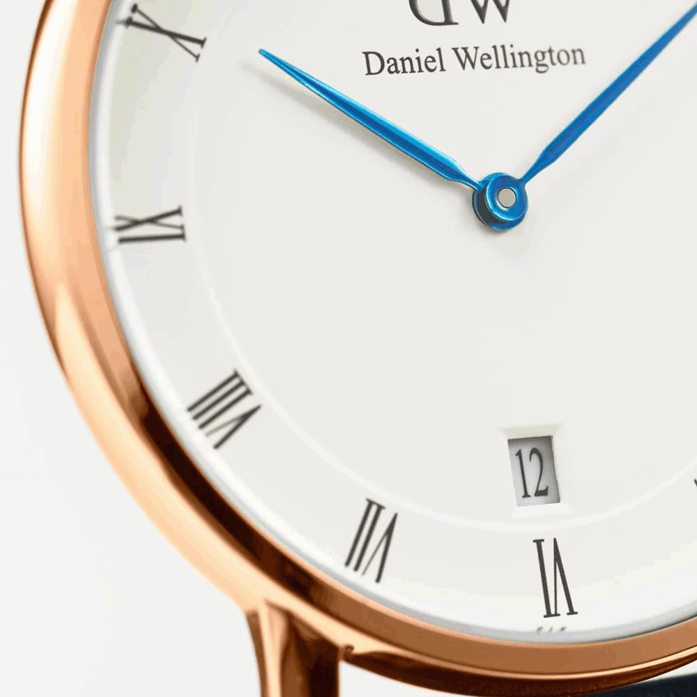 Daniel Wellington Dapper Durham White Dial Brown Leather Strap Watch For Women - DW00100113