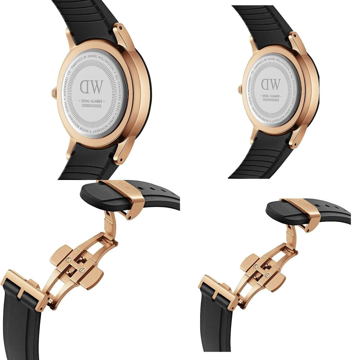 Daniel Wellington Iconic Motion Black Dial Rubber Strap Watch For Women - DW00100426