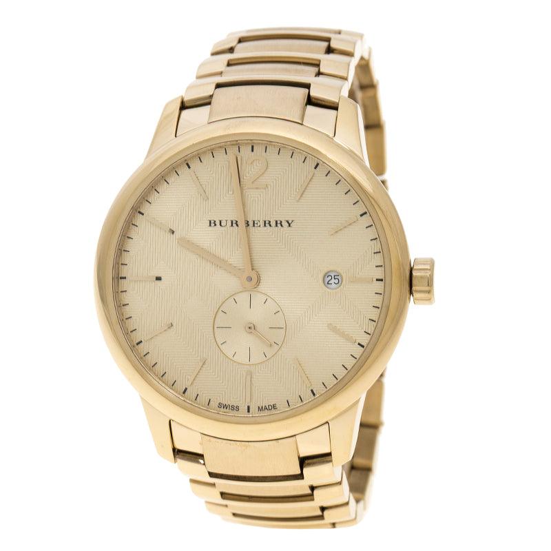 Burberry The Classic Gold Dial Gold Steel Strap Watch for Men - BU10006