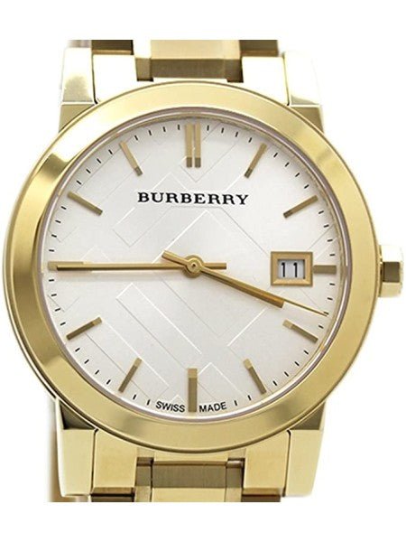 Burberry The City White Dial Gold Steel Strap Watch for Women - BU9103