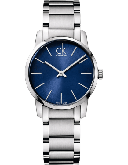 Calvin Klein City Blue Dial Silver Steel Strap Watch for Women - K2G2314N