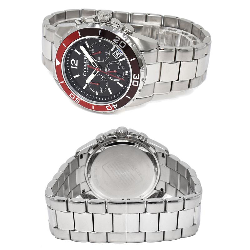 Coach Kent Black Dial Silver Steel Strap Watch for Men - 14602556