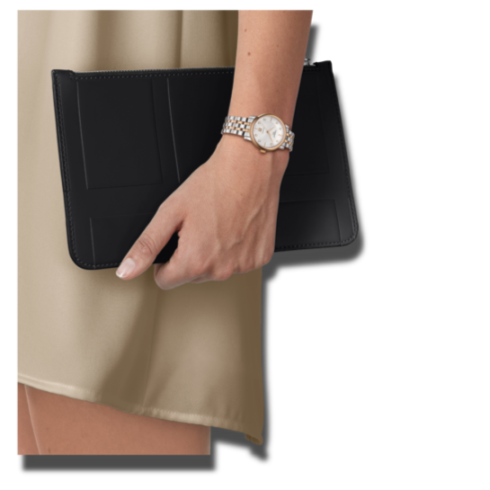 Tissot T Classic Carson Premium White Dial Two Tone Steel Strap Watch for Women - T122.207.22.031.00