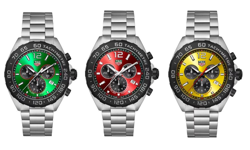 Tag Heuer Formula 1 Chronograph Red Dial Silver Steel Strap Watch for Men - CAZ101AN.BA0842