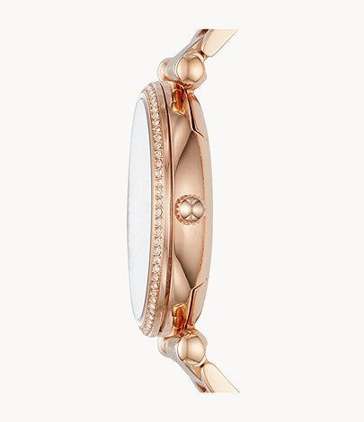 Fossil Carlie Rose Gold Dial Rose Gold Steel Strap Watch for Women - ES4301