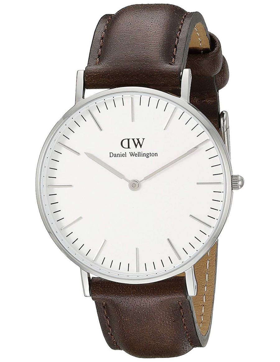 Daniel Wellington Classic Bristol Quartz White Dial Brown Leather Strap Watch For Men - DW00100023